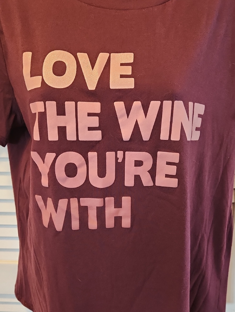 Nine West Maroon Tee with Cream Print